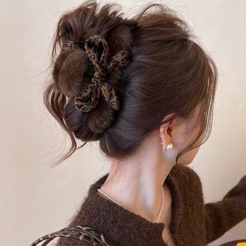 Hi Tech Accessories - 1pc High-end Leopard Print Bow Hair