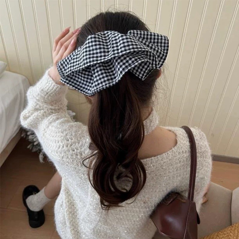 Extra Large Plaid Hair Ties El - Hi Tech Accessories ulasan dan harga