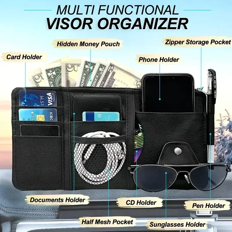 Car Sun Visor Organizer Multi- - Tech Accessories For Car ulasan dan harga