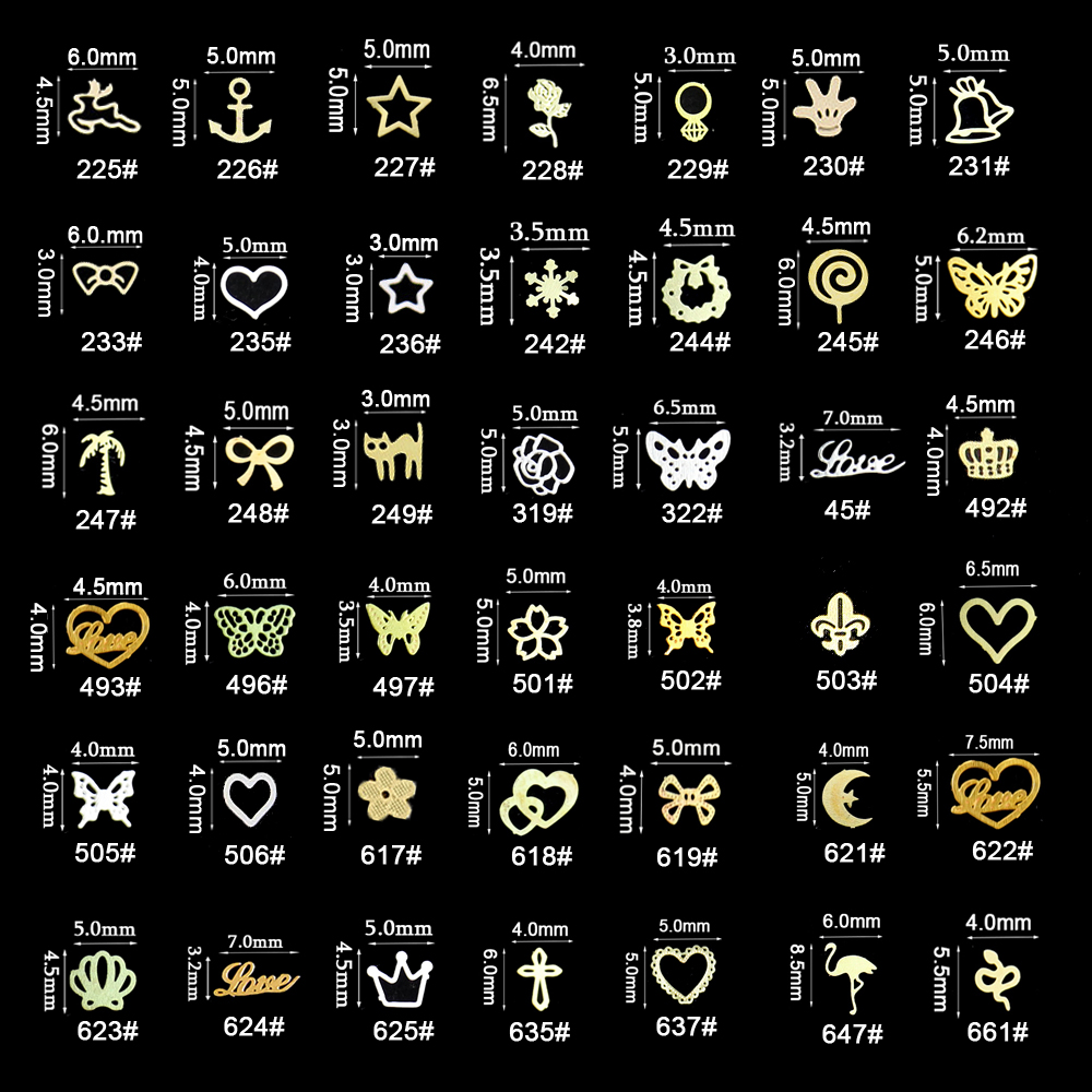 100pcs/bag Gold Heart Metallic - Trending Tech Accessories ulasan dan harga