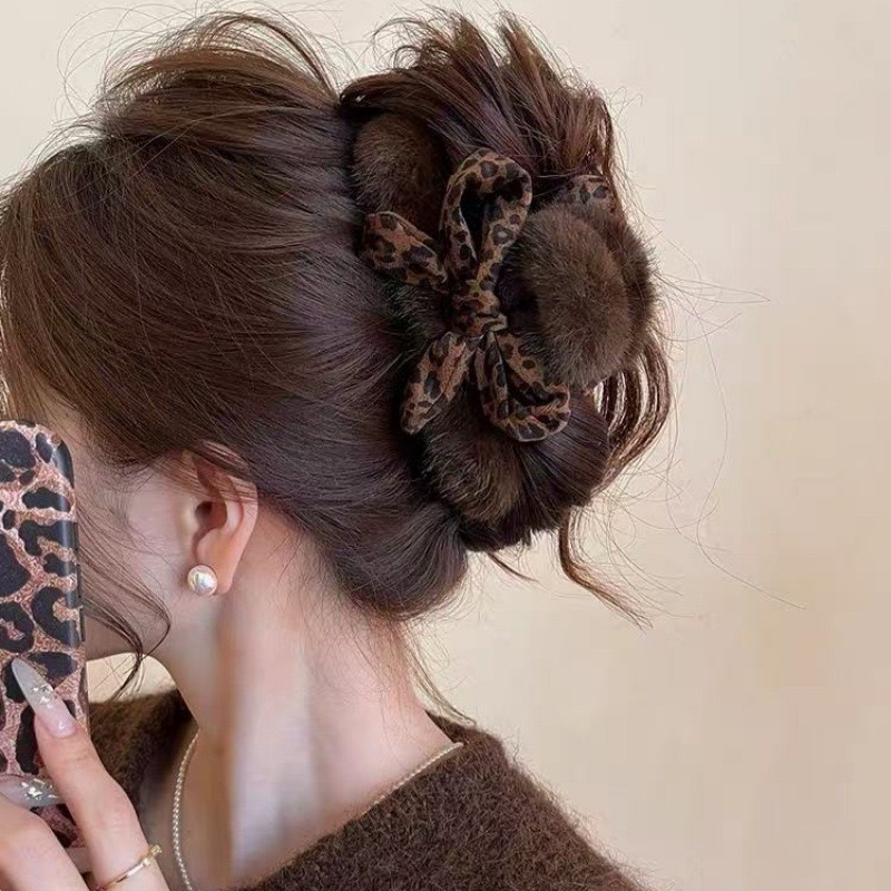 1pc High-end Leopard Print Bow - Hi Tech Accessories ulasan dan harga