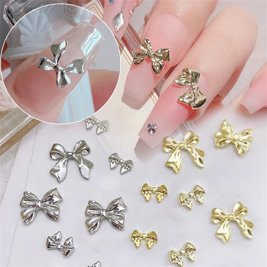 10pcs/Bag Metal 3D Bowknot Gre - Trending Tech Accessories ulasan dan harga