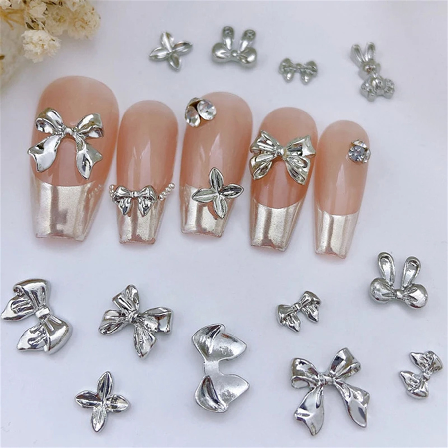 10pcs/Bag Metal 3D Bowknot Gre - Trending Tech Accessories ulasan dan harga