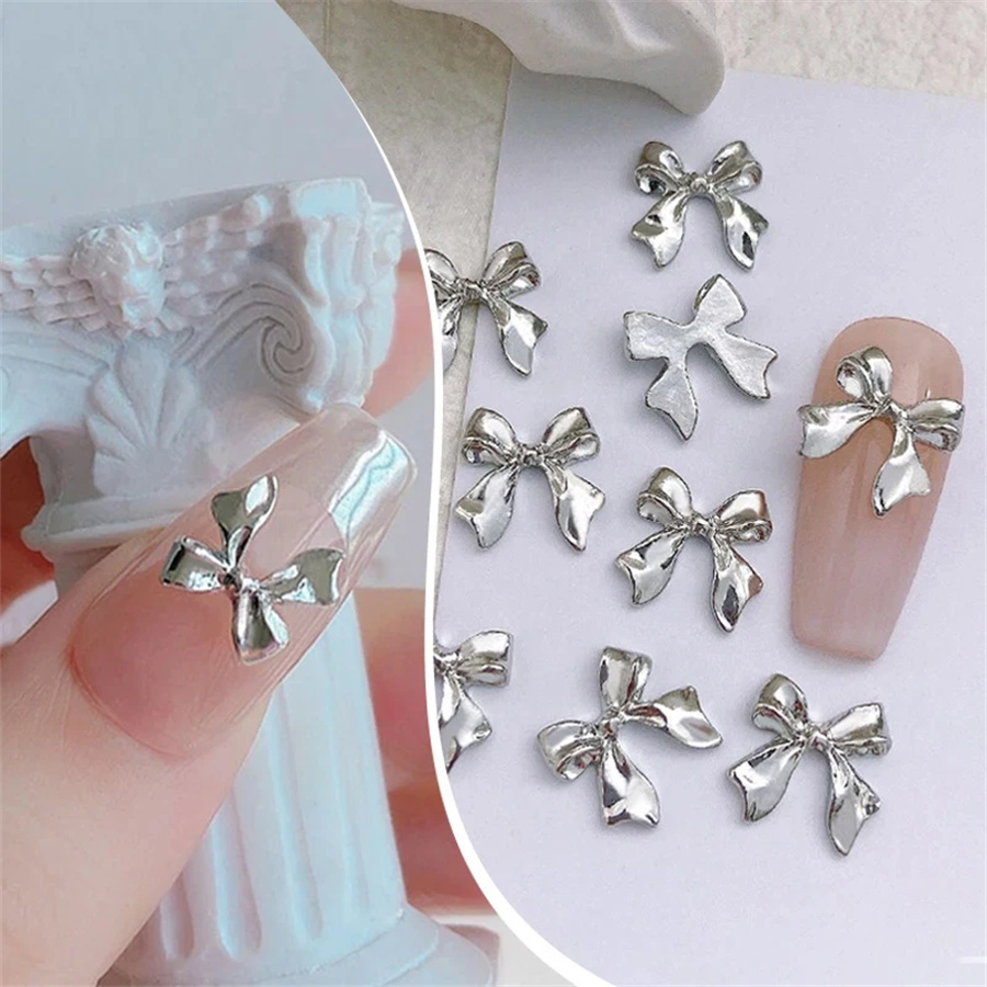 10pcs/Bag Metal 3D Bowknot Gre - Trending Tech Accessories ulasan dan harga